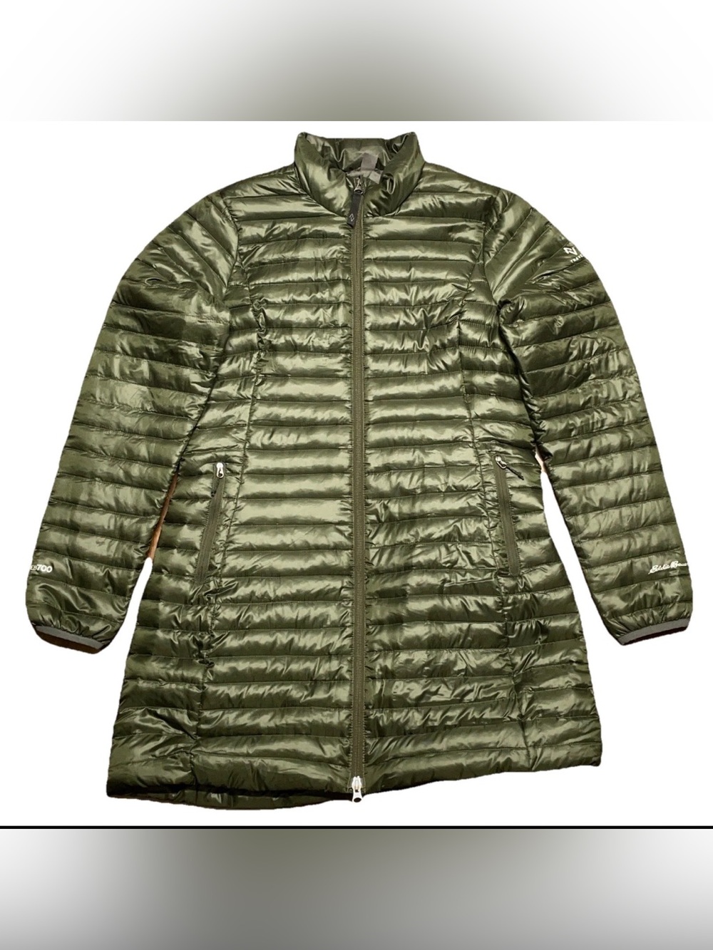 Eddie Bauer Travex Women’s M EB700 Puffer Down Parka Green Long Coat Jacket